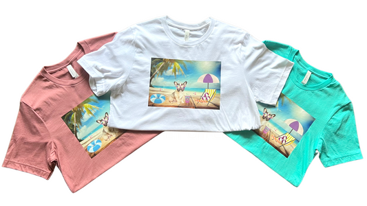 Frenchie at the Beach Tee